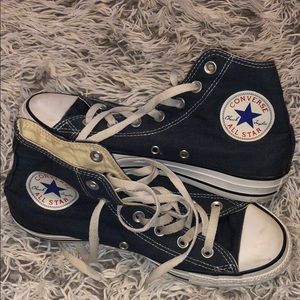 Navy converse high tops